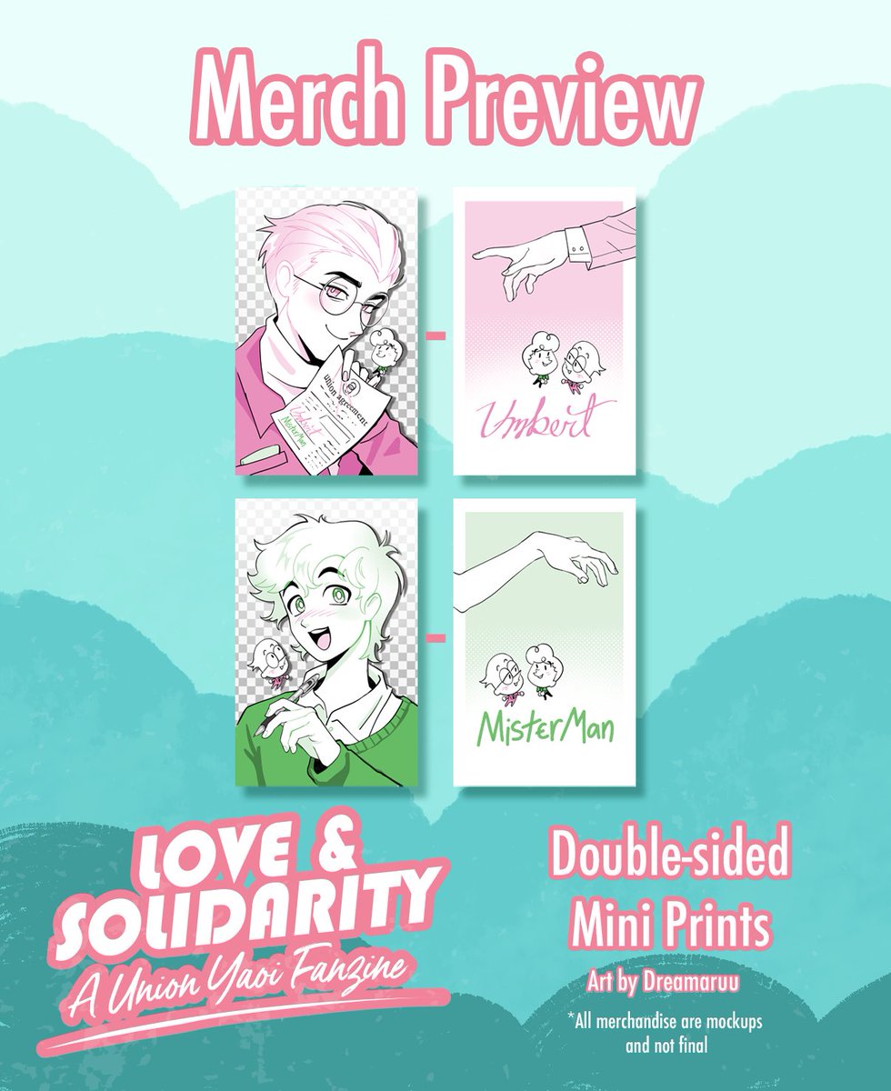💕💚 As the June 1st pre-order launch approaches, it is time for merch reveals! 💚💕
Two matching double-sided mini prints created by <a href="/dreamaruu/">Dani ! ♠️🪦👻💜 Komaeda Crossing✨</a>✨