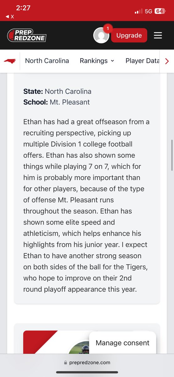 Ethan_Dempseyy's tweet image. Thank you @pepman704 and @PrepRedzoneNC for the write up!! Looking forward to a big season this year! Agtg! @Coach_Crosby_44 @CJemalHorton @CoachRussMT @G7Football