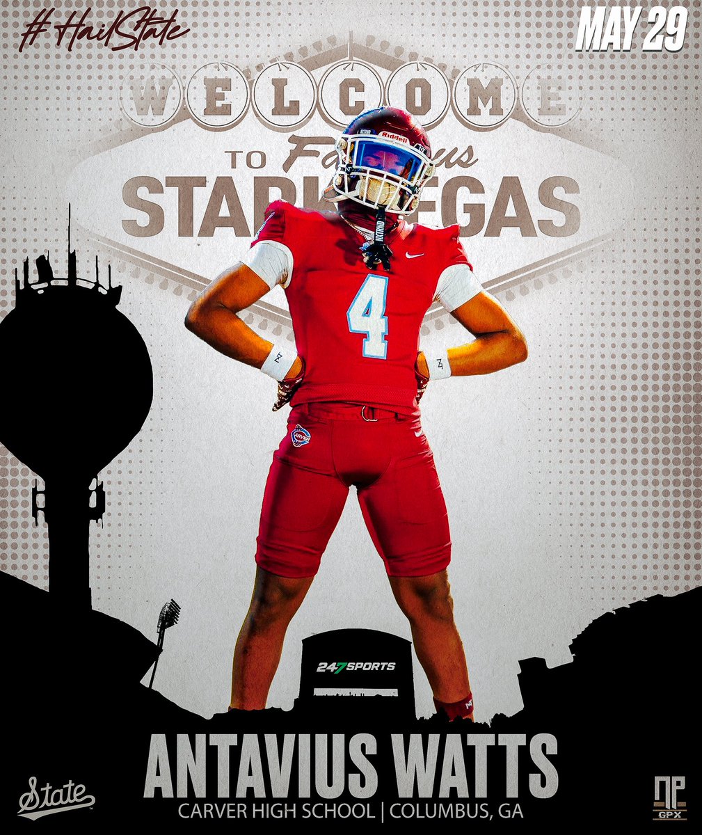 Antavius Watts (<a href="/5000watts2026/">Antavius Watts</a>), the class of 2026 safety from Carver High School (Columbus, GA), will be in Starkville on May 29! #HailState 

Steve Robertson has more on Antavius:

247sports.com/college/missis…