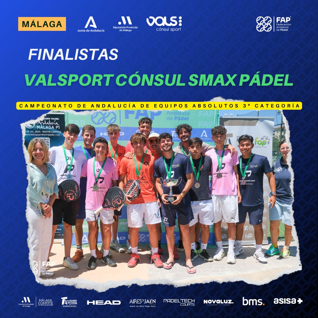 🏆Campeonato de Andalucía por Equipos Absolutos de 3ª categoría en #Malaga 
🥇Feel Center Padel
🥈Valsport Cónsul Smax Pádel

📍Valsport Cónsul

📸Galería: fap.es/galeria

📝Resultados: fap.es