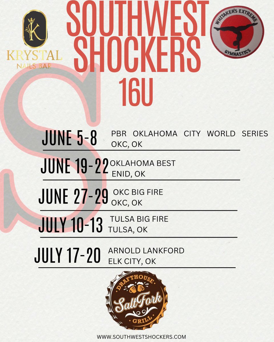 SWShockersBSB's tweet photo. Official 2025 ASF Southwest Shockers schedule! #ShockNation https://t.co/wLhIOJiiMv