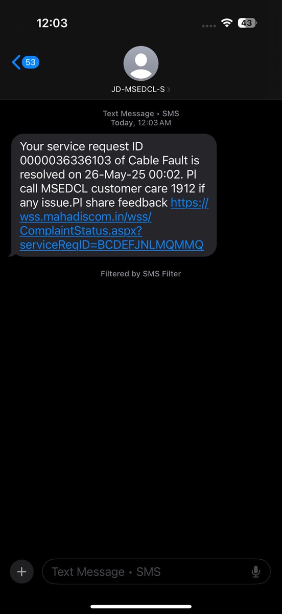 Dipak_Aher's tweet photo. @MSEDCL @CMOMaharashtra As expected again the service id closed without changing the incoming cable fuse prior to bus bar and meter room. 
Can this go to higher authorities? Otherwise there is no end to this string of tweets!
@CMOMaharashtra https://t.co/iEL13A7NAk