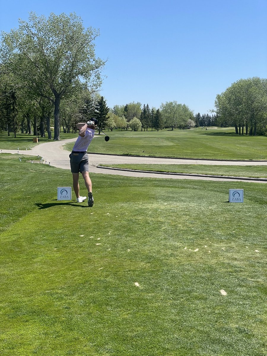Balls are in the air for round 2 <a href="/The_Wascana/">Wascana Country Club</a>. The wind is blowing so it should be a good test of golf today!
