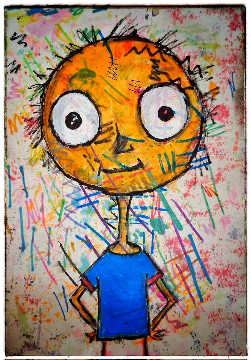 Jeremiah Corndog. 
A doodle/scribble on my test sheet. (I hate to waste paper.)
#artismedicine #Mindfulness #MentalHealth #arttherapy #MentalHealthMatters #mentalwellbeing