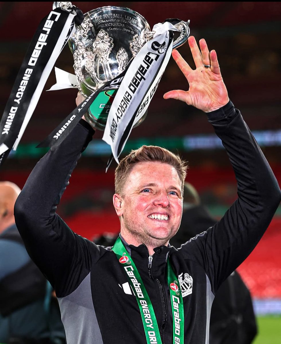 Magpie24_7's tweet photo. I'm sure Eddie Howe still has so much he wants to achieve at Newcastle United, he's already a legend for me. 

After his time at Newcastle United is complete. He deserves a statue ❤️

He's given us memories we could only dream of. Took us from what would've been a relegation to a trophy and our 2nd Champions League qualification in 3 years ❤️

Just to add, he's had no 1st team additions for 2 years too! And he's managed to achieve this! The man is unbelievable!

World. Class. Manager.

#NUFC