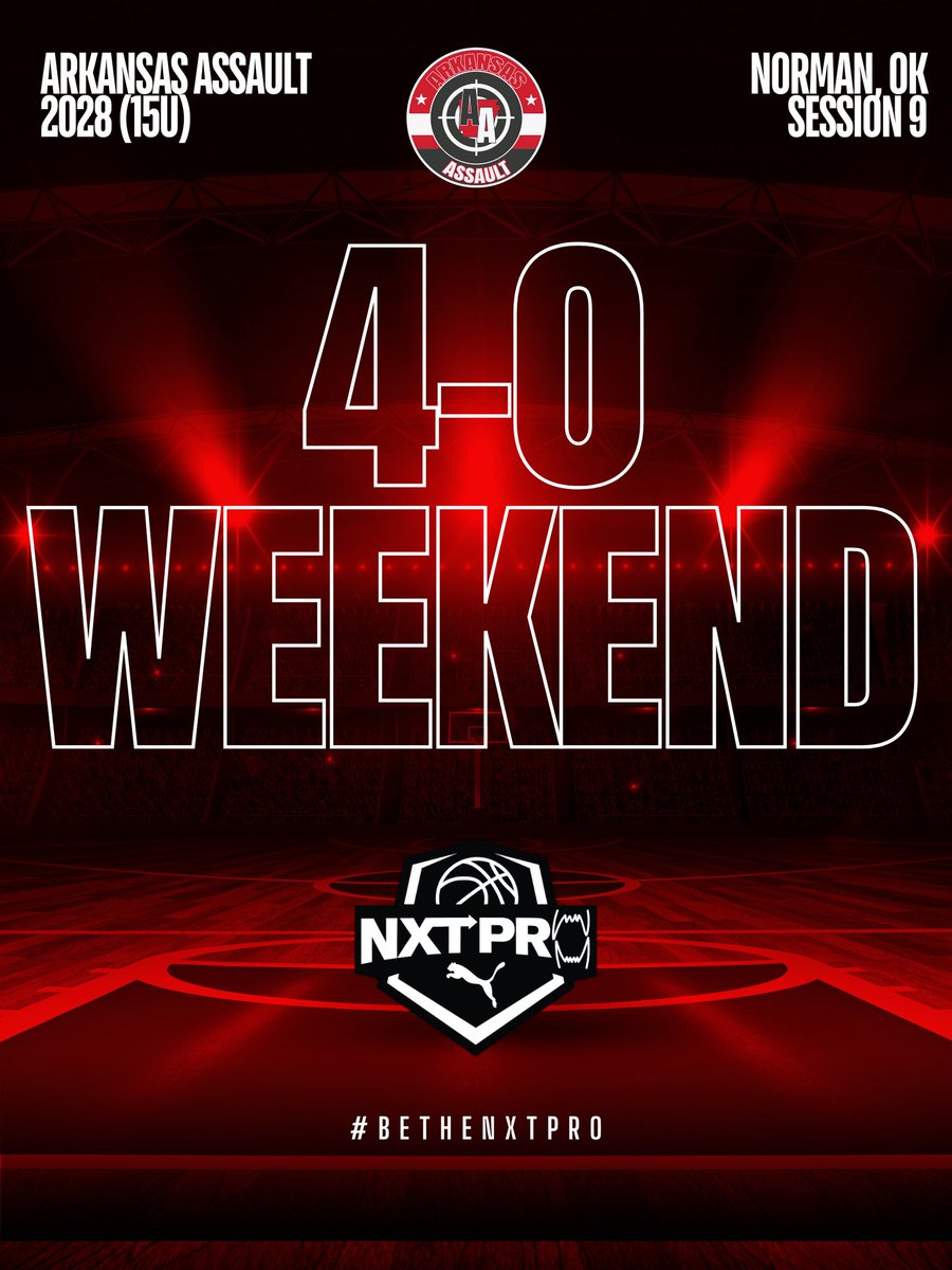 Arkansas Assault (@arkansasassault) on Twitter photo 15s went to OKC this weekend and handled business. Knocked off the current #8 team on the NxtPro circuit to secure back to back 4-0 weekends. 🚀🚀
#BeTheNxtPro
<a href="/NxtProHoops/">NXTPRO Hoops</a>
<a href="/PRO16League/">PRO16/NXTPRO League</a> 15s went to OKC this weekend and handled business. Knocked off the current #8 team on the NxtPro circuit to secure back to back 4-0 weekends. 🚀🚀
#BeTheNxtPro
<a href="/NxtProHoops/">NXTPRO Hoops</a>
<a href="/PRO16League/">PRO16/NXTPRO League</a>