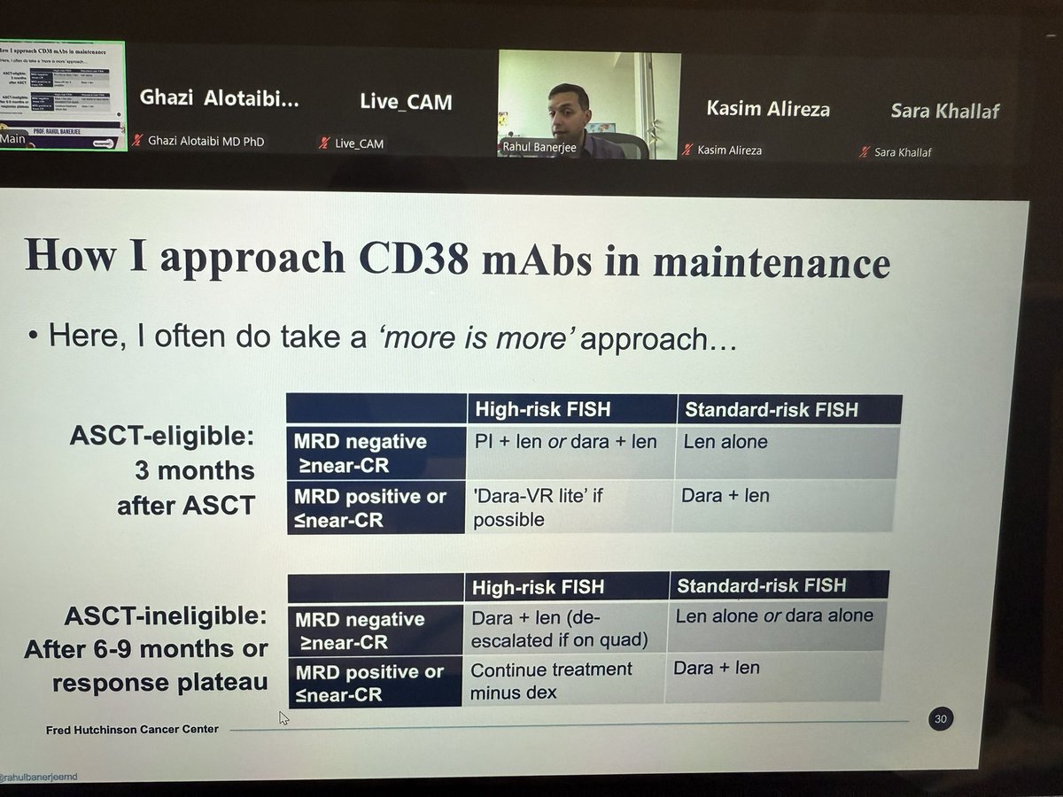 Was a great pleasure to see <a href="/RahulBanerjeeMD/">Rahul Banerjee, MD, FACP</a> speaking about his recent @BloodJournal publication for the <a href="/SaudiMyeloma/">Saudi Myeloma المجموعة السعودية لأبحاث المايلوما</a> group.

Thanks Rahul and see you in person soon :)