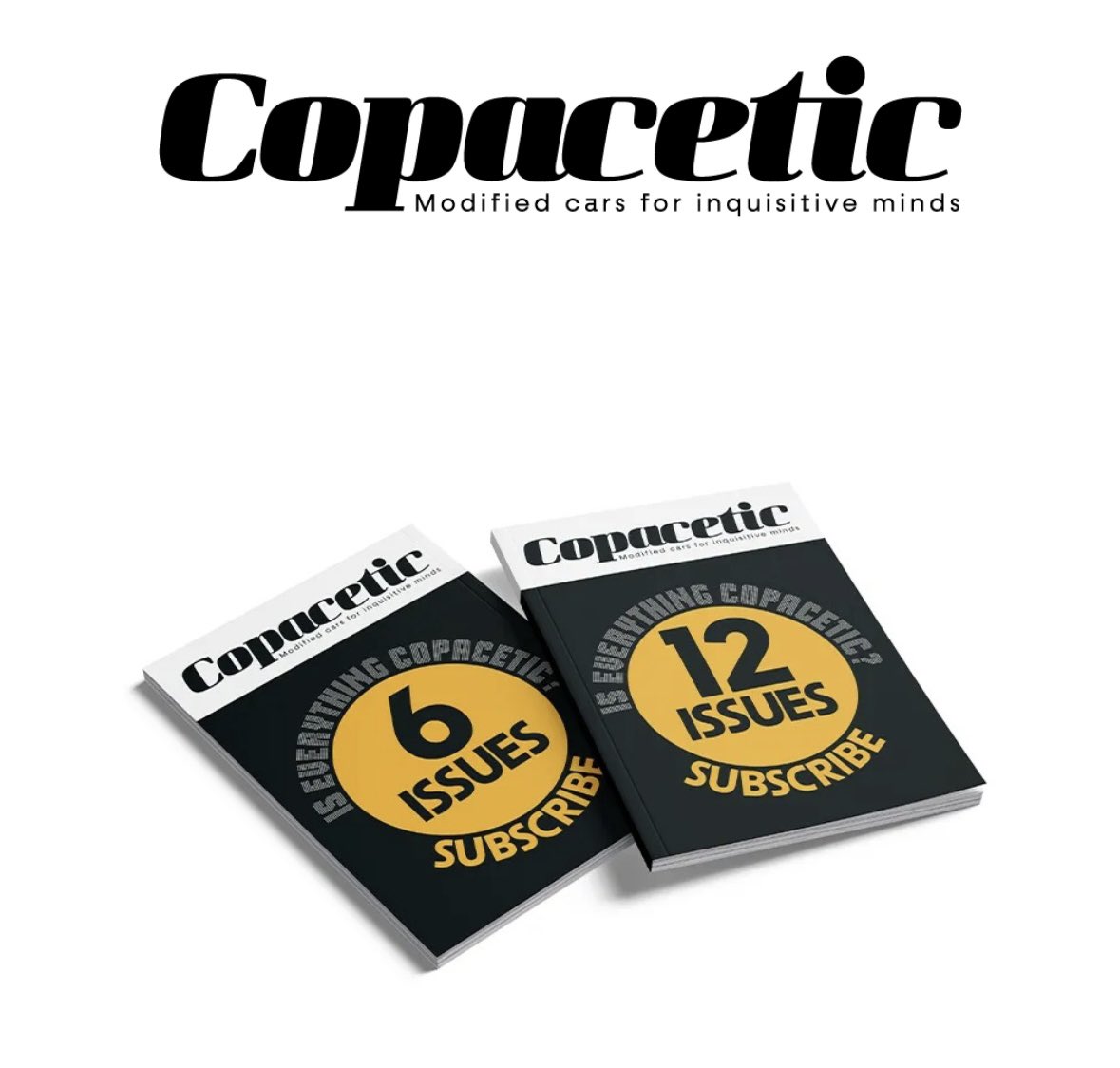 To celebrate the upcoming launch of Copacetic, we have some bargainous subscription offers! 
6-issue subscriptions are reduced from £33 to just £25, and 12-issue subscriptions are down from £63 to £49!

copaceticmagazine.co.uk/product-catego…