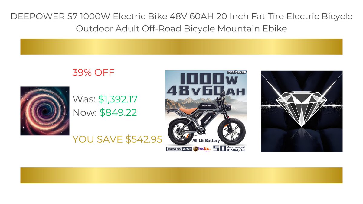 JonArauzo's tweet photo. DEEPOWER S7 1000W Electric Bike 48V 60AH 20 Inch Fat Tire Electric Bicycle Outdoor Adult Off-Road Bicycle Mountain Ebike
Buy it now:
https://t.co/rCuKuUmdPN
#electricbike #ebike #mountainbike #fattire #offroad #forsale #buynow #product #discount #aliexpress #shopping #smallbusiness #marincounty #california