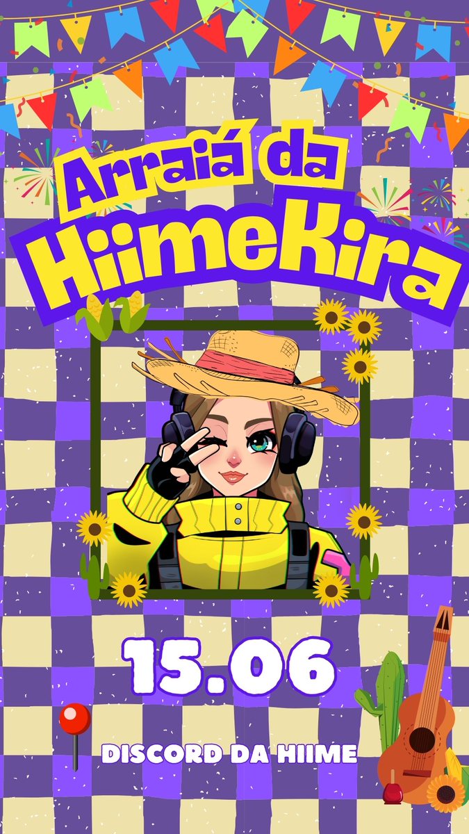 HiimeKira's tweet photo. Oi genteee!

É com muita alegria que informo a vocês o NOSSO PRIMEIRO ARRAIÁ 🎉🎈

Vamos ter sorteios, brincadeiras e várias coisas legais para fazermos juntos. Deixem esse dia reservado no calendário de vocês!! 

Em breve, mais informações. 

Discord: https://t.co/n5VLXSQaq2 https://t.co/UnZQm0ChaQ
