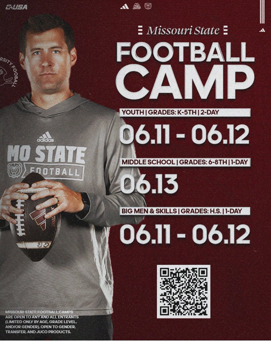 Thank you <a href="/MaxFraney/">Max Franey</a> for the invite to camp <a href="/MoStateFootball/">Missouri State Football</a>!