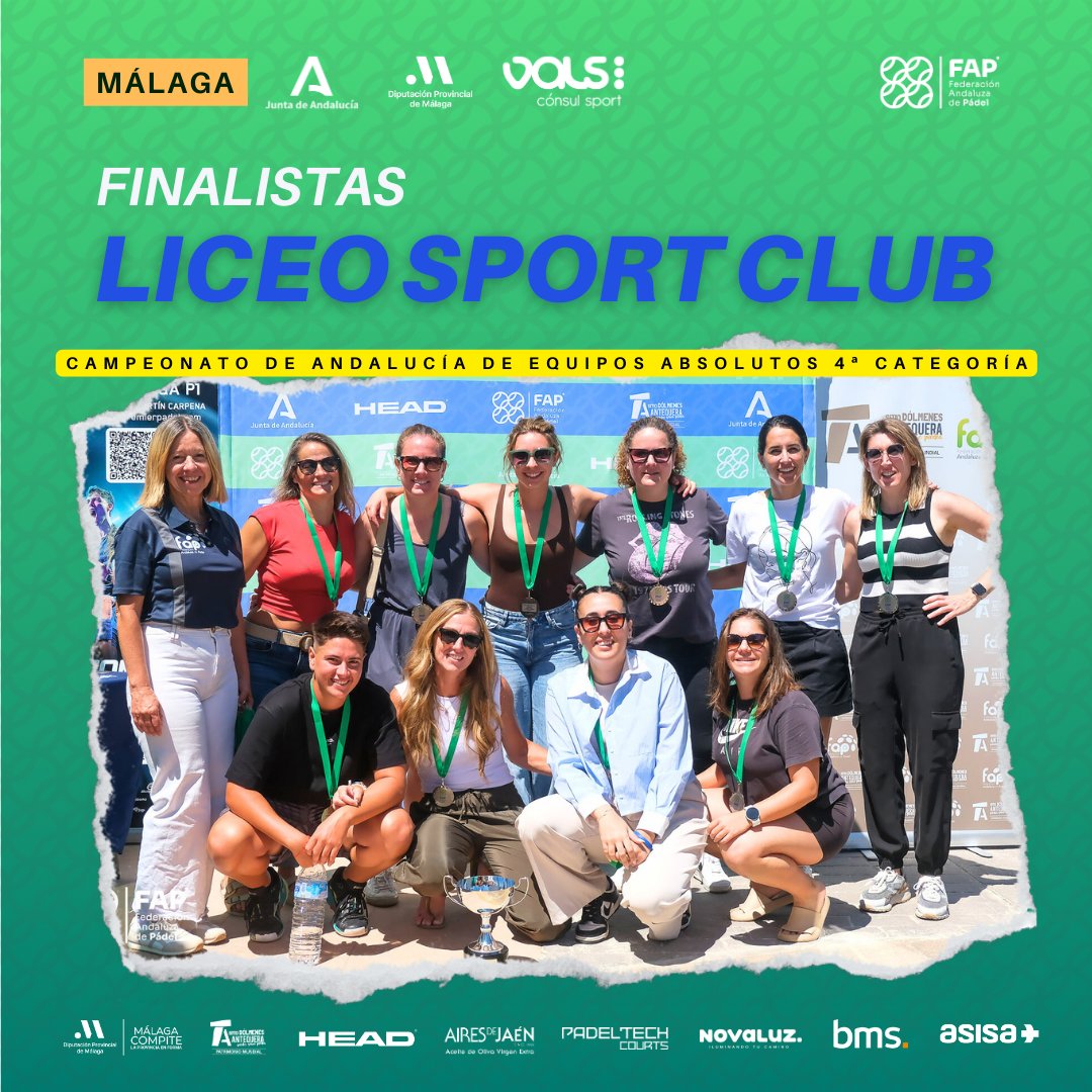🏆Campeonato de Andalucía por Equipos Absolutos de 4ª categoría en #Malaga
🥇Global Padel
🥈Liceo Sport Club

📍Valsport Cónsul

📸Galería: fap.es/galeria

📝Resultados: fap.es 

#padel