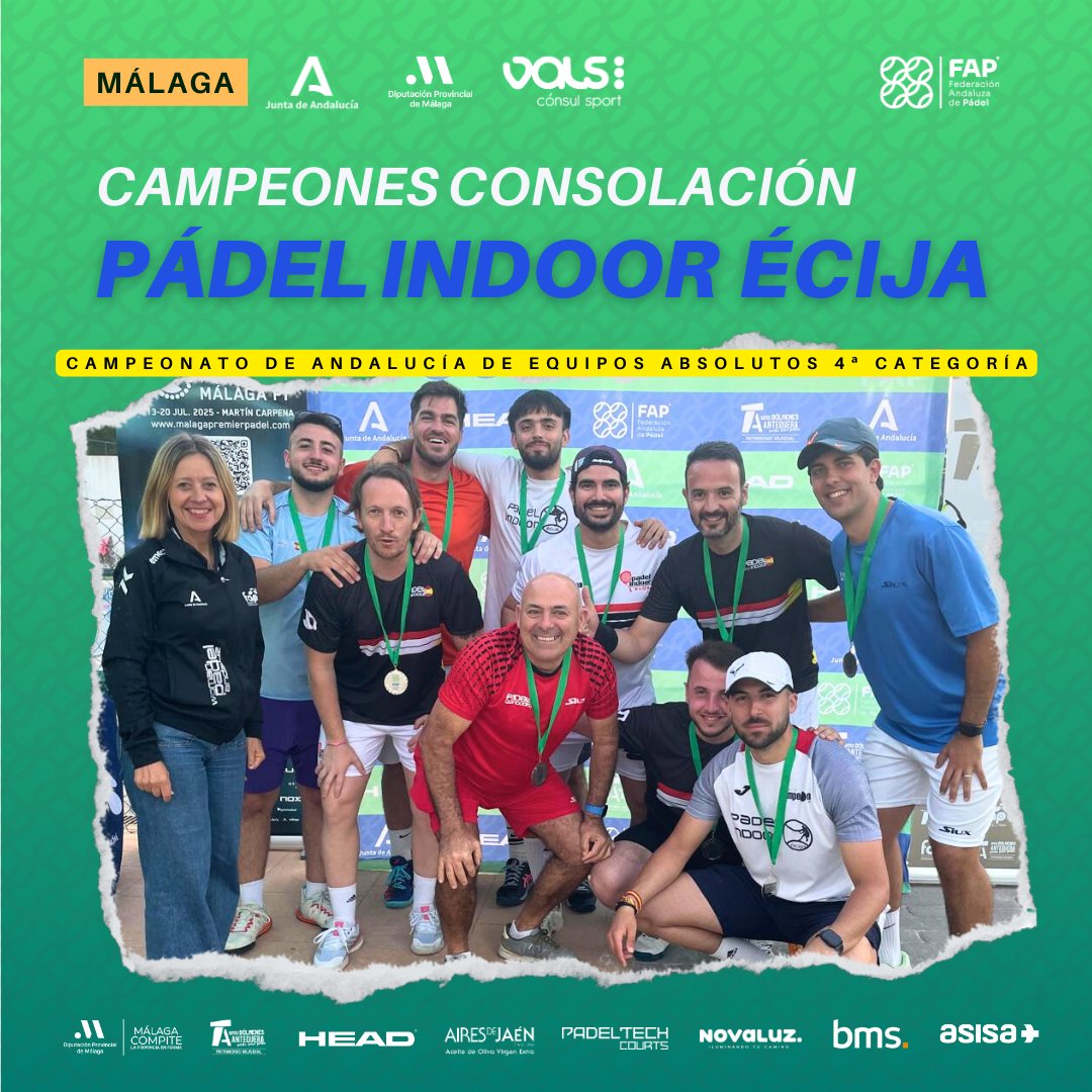 🏆Campeonato de Andalucía por Equipos Absolutos de 4ª categoría en #Malaga
🥇Club de Pádel Utrera - A
🥈Club de Pádel Icónico Sports
🏅Pádel Indoor Écija

📍Valsport Cónsul

📸Galería: fap.es/galeria

📝Resultados: fap.es

#padel