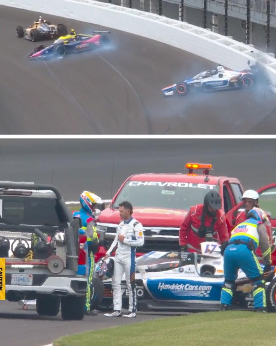 Kyle Larson's #Indy500 ends just short of the halfway mark.

Next stop: Charlotte.