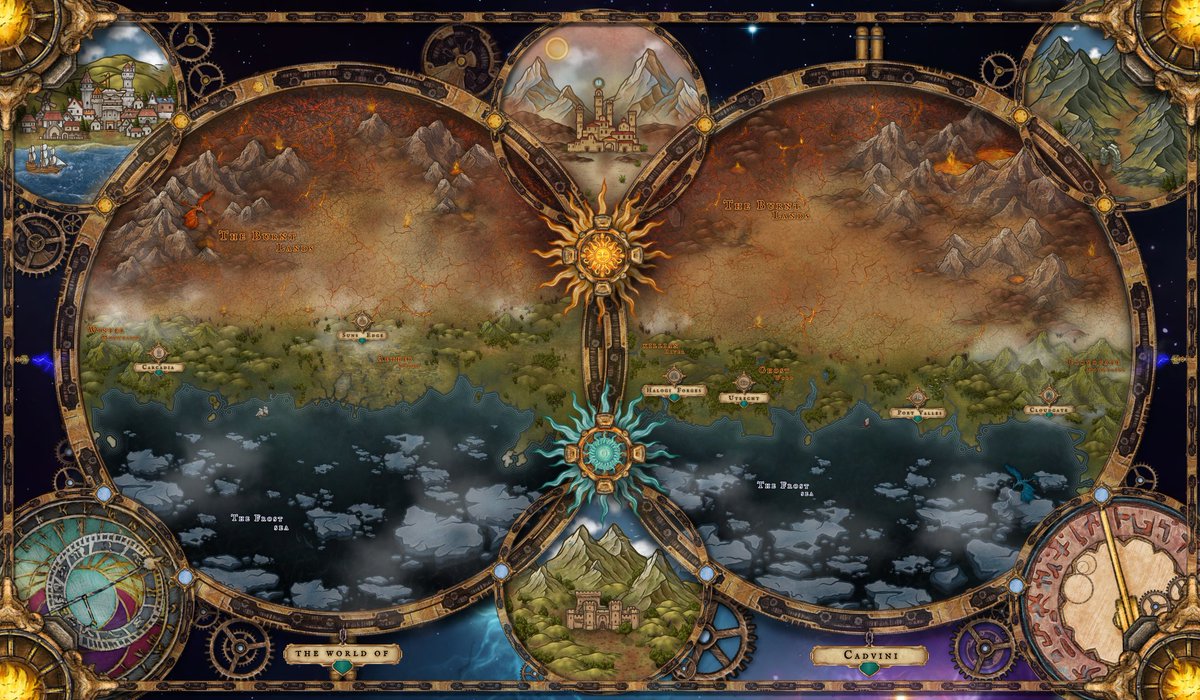 The World of Cadvini, where humanity clings to life between the lands of Fire and Ice. Commission piece for the <a href="/thecritshow/">The Critshow</a> all done with <a href="/inkarnaterpg/">Inkarnate</a>. Great Project.

#fantasymaps #Worldbuiding #ttprg