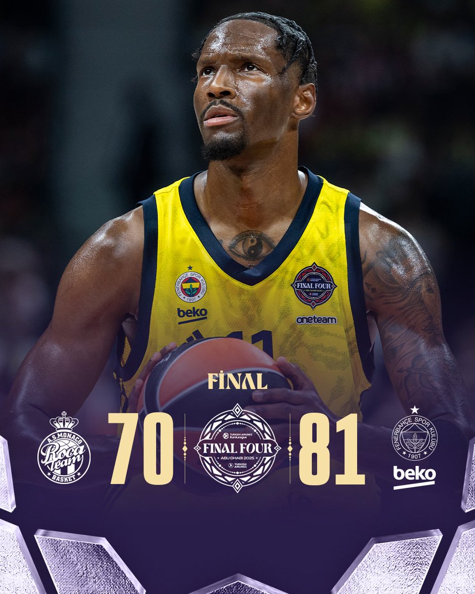 🏆 FENERBAHÇE BEKO, TURKISH AIRLINES EUROLEAGUE 2024-25 SEZONU ŞAMPİYONU!

<a href="/FBBasketbol/">Fenerbahçe Beko</a> 🟡🔵