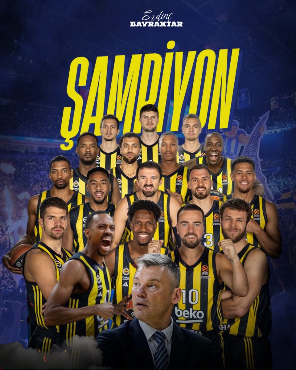 Avrupa’nın en büyüğü Fenerbahçe!
Tebrikler şampiyon💛💙
#finalfour2025
#FenerbahceBeko