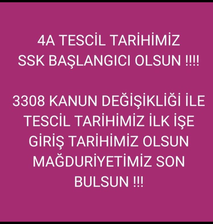 <a href="/ElifGne945976/">🇹🇷Elif 🇹🇷</a> <a href="/Ilker0109/">ilker</a> <a href="/platfrmcirakstj/">STAJ VE ÇIRAKLIK SİGORTASI MAĞDURLARI PLATFORMU</a> <a href="/RTErdogan/">Recep Tayyip Erdoğan</a> <a href="/isikhanvedat/">Prof. Dr. Vedat Işıkhan</a> <a href="/csgbakanligi/">T.C. Çalışma ve Sosyal Güvenlik Bakanlığı</a> <a href="/MSCANBAL/">Mehmet Salih CANBAL</a> <a href="/MuratCahidCINGI/">Dr.Murat Cahid CINGI</a> <a href="/cbsbb/">T.C. Cumhurbaşkanlığı Strateji ve Bütçe Başkanlığı</a> <a href="/TCCBHPK/">Cumhurbaşkanlığı Hukuk Politikaları Kurulu</a> <a href="/Tisk_kurumsal/">TİSK</a> <a href="/dbdevletbahceli/">Devlet Bahçeli</a> <a href="/Onuronal_/">Onur Önal</a> <a href="/MHP_Bilgi/">MHP</a> <a href="/RTEdijital/">Erdoğan Dijital Medya</a> <a href="/Mustafa_Destici/">Mustafa Destici</a> <a href="/_cevdetyilmaz/">Cevdet Yılmaz</a> <a href="/tcmeb/">Millî Eğitim Bakanlığı</a> <a href="/TatarHummet/">Hümmet TATAR</a> <a href="/yilmaztunc/">Yılmaz TUNÇ</a> <a href="/erkanakcay45/">Erkan Akçay</a> <a href="/mfatihkacir/">Mehmet Fatih KACIR</a> <a href="/Yusuf__Tekin/">Yusuf Tekin</a> <a href="/memetsimsek/">Mehmet Simsek</a> <a href="/TCSanayi/">Sanayi ve Teknoloji Bakanlığı</a> <a href="/Akparti/">AK Parti</a> <a href="/dogansenturk/">Doğan Şentürk</a> <a href="/selcukktepeli/">Selçuk Tepeli</a> <a href="/osman_girgin/">Osman Girgin</a> <a href="/ekremacikel/">Ekrem Açıkel</a> <a href="/tarkankalelitv/">Tarkan Kaleli</a> <a href="/ErcanSeki/">ERCAN SEKİ</a> <a href="/ERKANTAN__/">ERKAN TAN</a> <a href="/mesutyar/">Mesut Yar</a> <a href="/kubrapc/">kübra par</a> <a href="/merveyildirimtv/">merve yıldırım</a> <a href="/melihaokur2/">Meliha Okur</a> <a href="/ifarukaksu/">İsmail Faruk Aksu</a> <a href="/hlmdrgn/">Hilmi DURGUN</a> <a href="/UlviYonter/">Dr.İzzet Ulvi YÖNTER</a> Bsbababz

Staj Çırağa Tam SGK
Tam Güvence Olmalı
Uzun Kol Kısa Kol 
Paradoksu Kalkmalı
Çırak Geleceğe
Güvenle  Bakmalı...
Sayın
<a href="/UlviYonter/">Dr.İzzet Ulvi YÖNTER</a> 
<a href="/kamilaydinmhp/">Prof.Dr.Kamil Aydın</a> 
<a href="/MKalayci42/">Mustafa Kalaycı</a>
<a href="/safiyeirem3/">EstSafiş🍀🇹🇷🍀🇹🇷</a>
<a href="/Safiyesfs/">Safiş</a>
<a href="/senolkartal3535/">StajÇıraklıkPlatformu_Senolkartal</a>
<a href="/aysesahin_e/">EST@yse</a>
<a href="/Avsarbeyi3840/">AvşarBeyİ</a>
<a href="/SaridagKenan/">KeN🅰️N</a>
<a href="/Ramazan35003599/">Ramazan Aksöz</a>