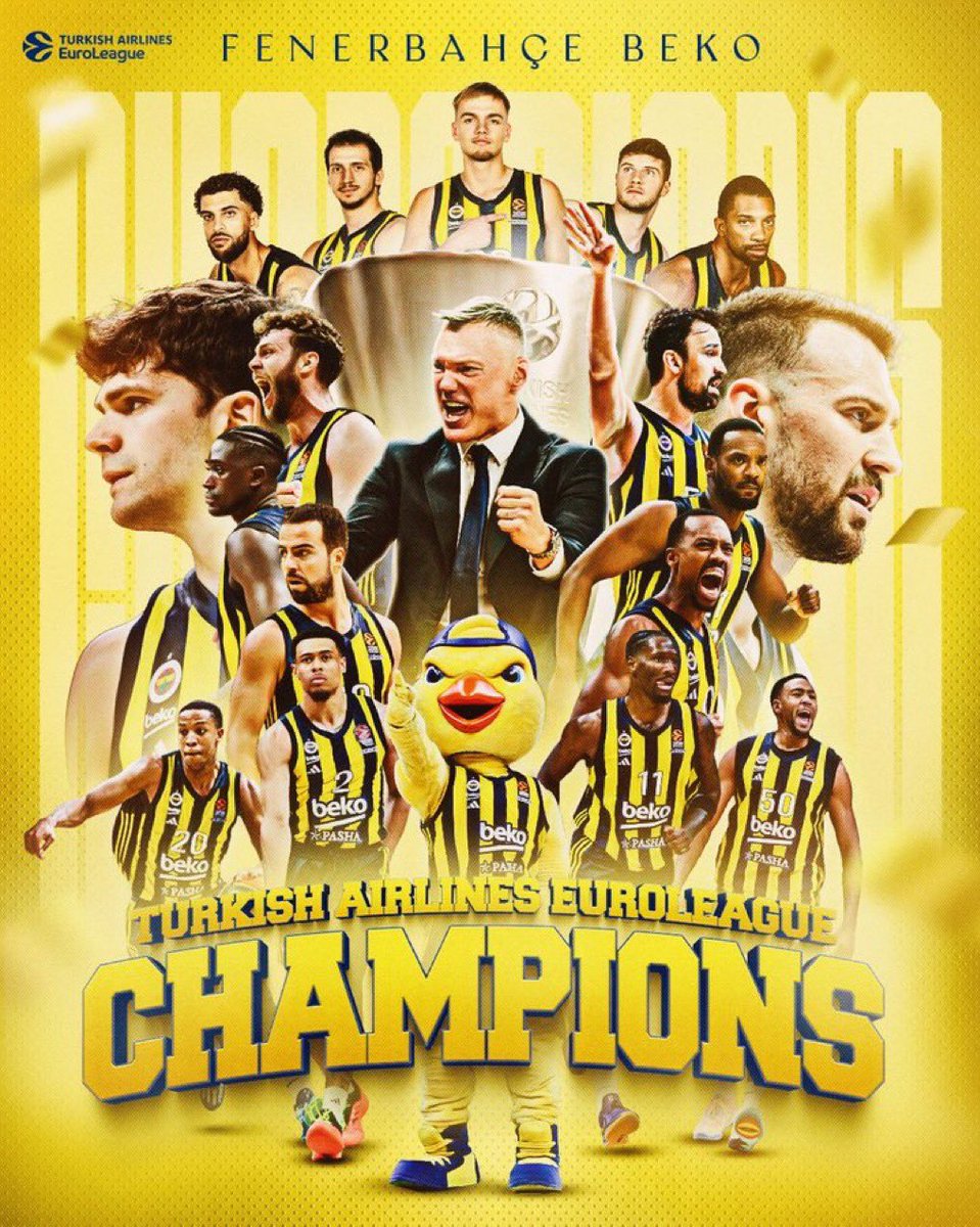 Ve Basketbolda Avrupa’nın en büyüğü Fenerbahçe! 
#finalfour2025 #Fenerbahce