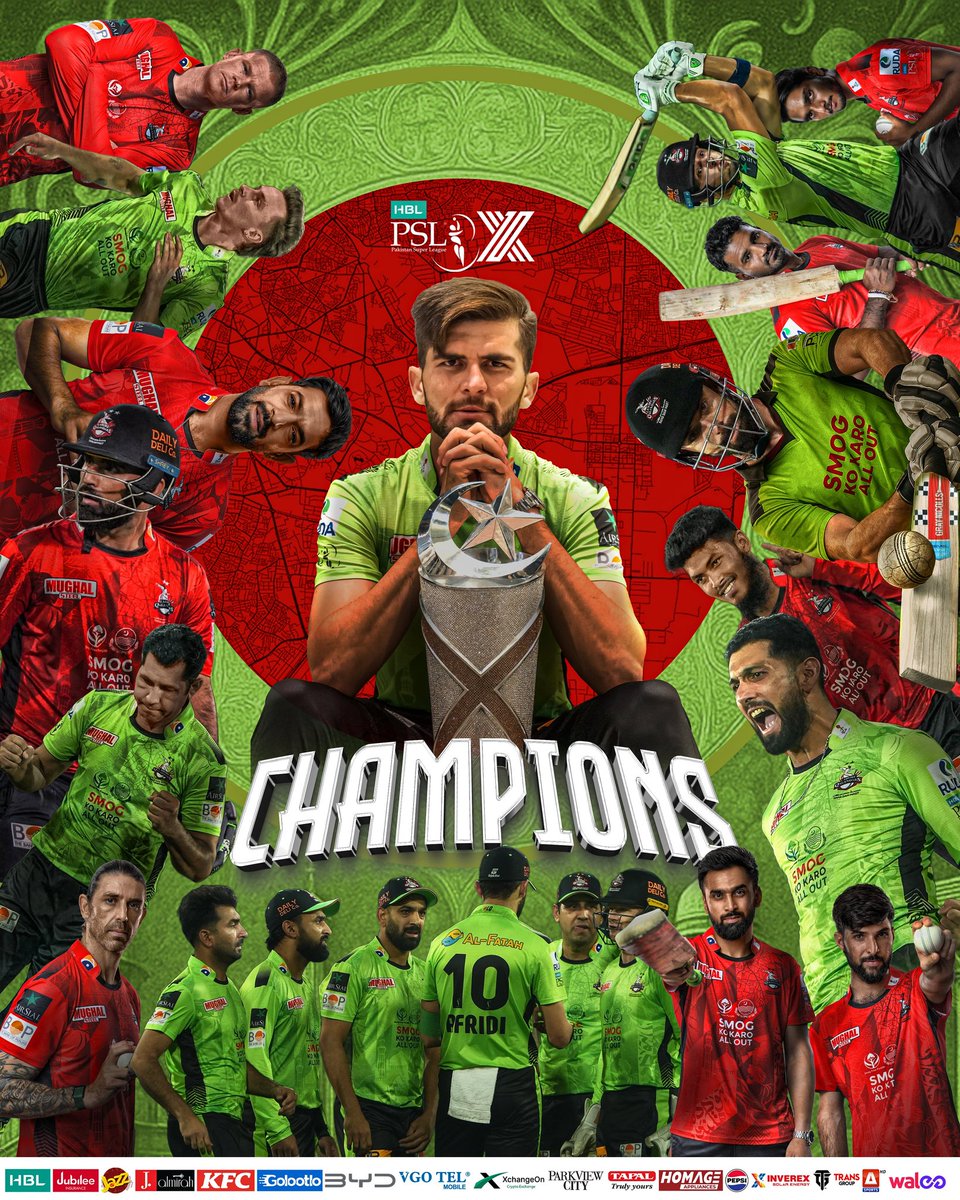𝗖𝗛𝗔𝗠𝗣𝗜𝗢𝗡𝗦 𝗛𝗕𝗟 𝗣𝗦𝗟 𝟮𝟬𝟮𝟱!!! 🏆

<a href="/lahoreqalandars/">Lahore Qalandars</a> have done it again — winning the #HBLPSLX Final and claiming their third title! 👑

This victory is a display of their unmatched teamwork, leadership, the grit and determination that defines this legendary side. 🙌🏻