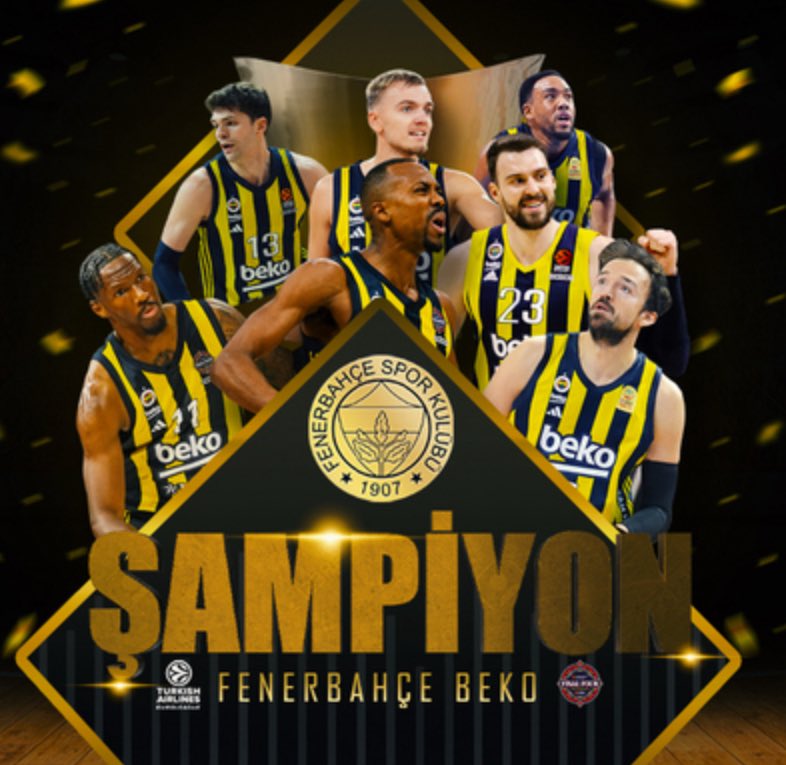 Monaco’yu yenen Fenerbahçe basketbol takımı EuroLeague şampiyonu oldu.
Yürekten kutluyoruz!