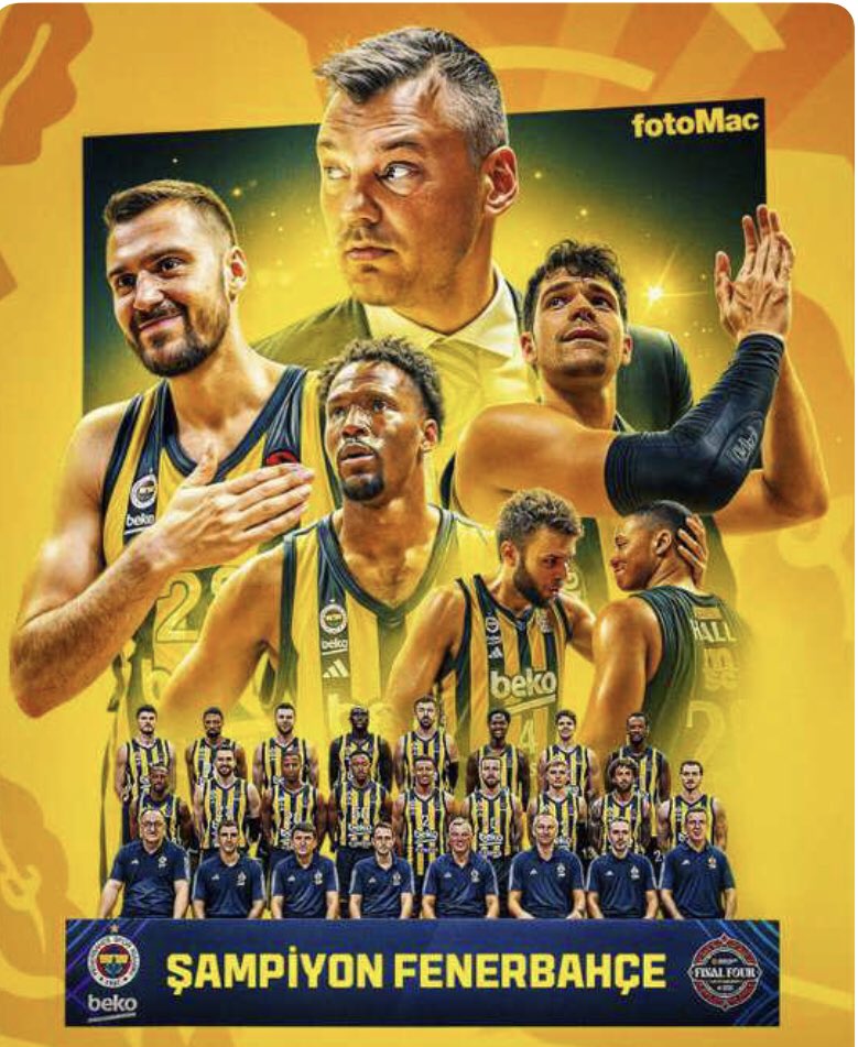Fenerbahçe Avrupa Şampiyonu 

Basketbolda Avrupa’nın en büyüğü  Fenerbahçe Beko 🇹🇷

#FenerbahceBeko
#finalfour2025
#EmekliBıktıGidin
#5000KısmiHaksızlıktanBıktı