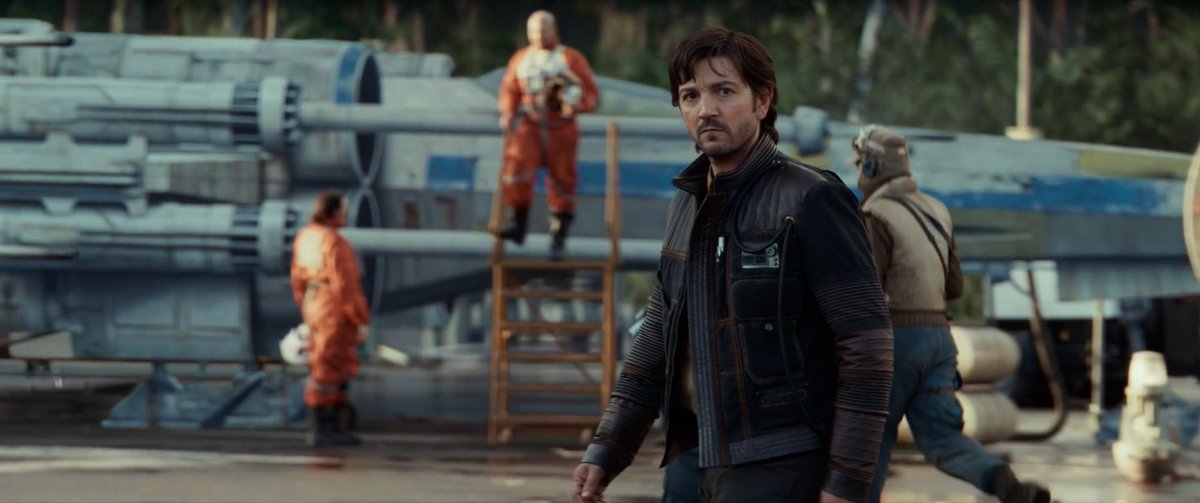 I just love that we are so deeply focused on Cassian’s final journey that nobody cares about the cardboard X wing in the background.