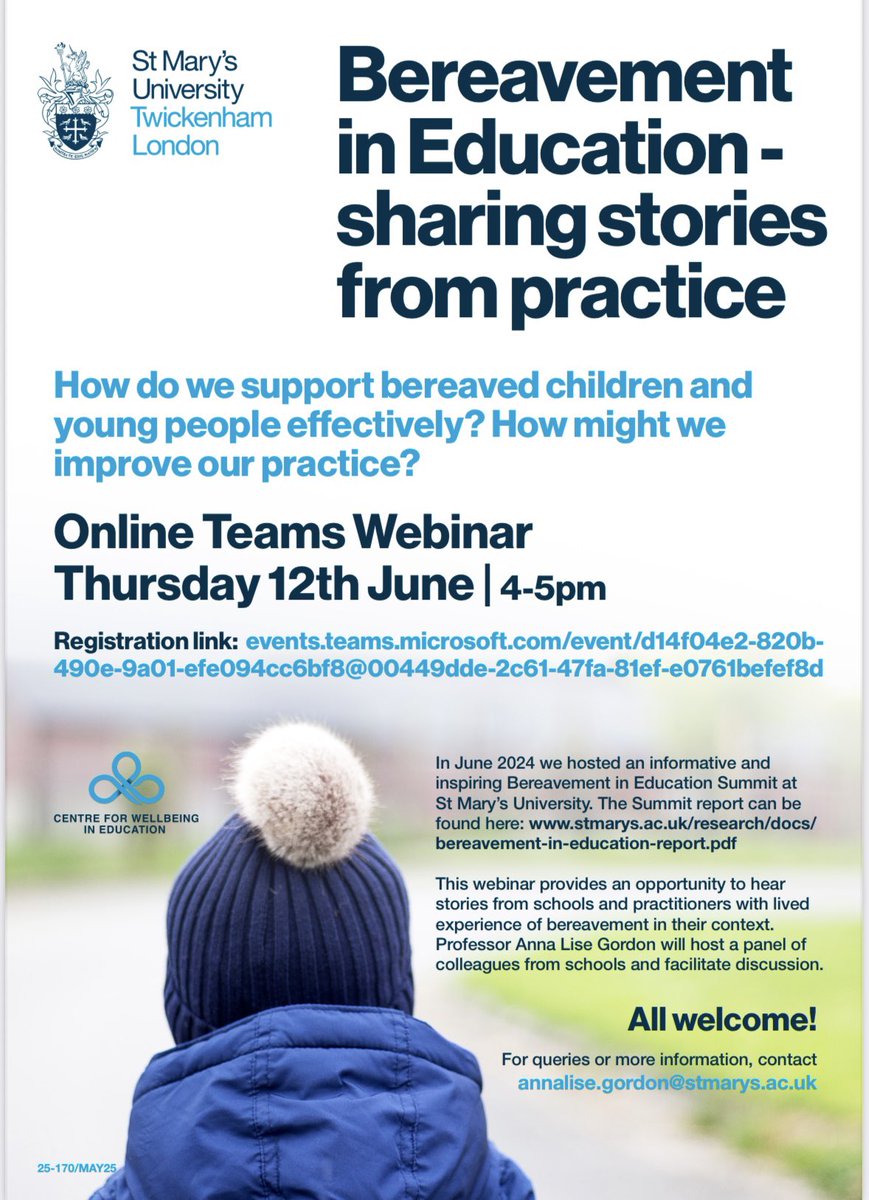 A creative primary curriculum for all (@acpc4a) on Twitter photo What great questions, to find out more, book your place on this webinar.
#ChildhoodBereavement #death #dying #bereavementsupport
<a href="/MrTs_NQTs/">Mr T's NQT/ECT support 🙋🏻♂️</a> <a href="/LanchesterEP/">Lanchester EP Primary School</a> <a href="/warren_farm_pri/">Warren Farm Primary School</a> <a href="/MaesglasPrimary/">Maesglas Primary School</a> <a href="/starseatweets/">Star of the Sea Primary School, Whitley Bay</a> <a href="/KSPA_news/">King’s Sutton Primary Academy</a> <a href="/StJamesPSR/">St James' Primary</a> <a href="/PrimaryHead77/">Primary Head77</a>
events.teams.microsoft.com/event/d14f04e2… What great questions, to find out more, book your place on this webinar.
#ChildhoodBereavement #death #dying #bereavementsupport
<a href="/MrTs_NQTs/">Mr T's NQT/ECT support 🙋🏻♂️</a> <a href="/LanchesterEP/">Lanchester EP Primary School</a> <a href="/warren_farm_pri/">Warren Farm Primary School</a> <a href="/MaesglasPrimary/">Maesglas Primary School</a> <a href="/starseatweets/">Star of the Sea Primary School, Whitley Bay</a> <a href="/KSPA_news/">King’s Sutton Primary Academy</a> <a href="/StJamesPSR/">St James' Primary</a> <a href="/PrimaryHead77/">Primary Head77</a>
events.teams.microsoft.com/event/d14f04e2…