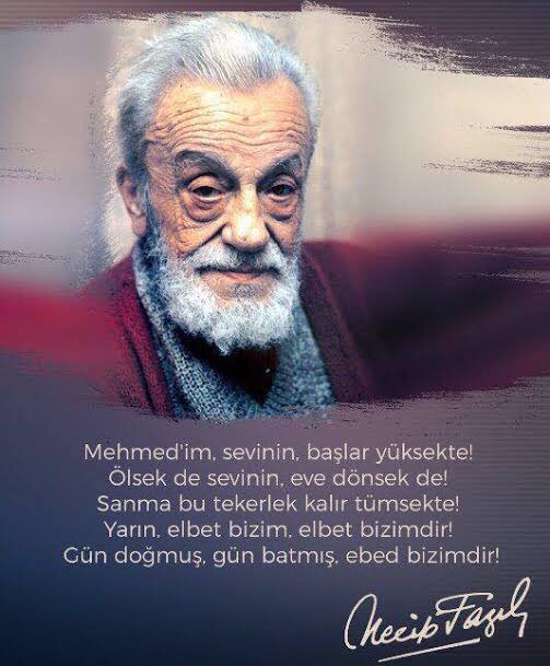Ömrünü zindanlarda geçiren Üstad Necip Fazıl’ı Azim ve gayreti büyük mücadelesi ile ülkemiz insanına yön veren büyük dava adamını vefatının 42. yıldönümünde rahmetle ve minnetle yâd ediyorum.Üstad ruhun şad mekanın cennet makamın âlî olsun inşaallah.!