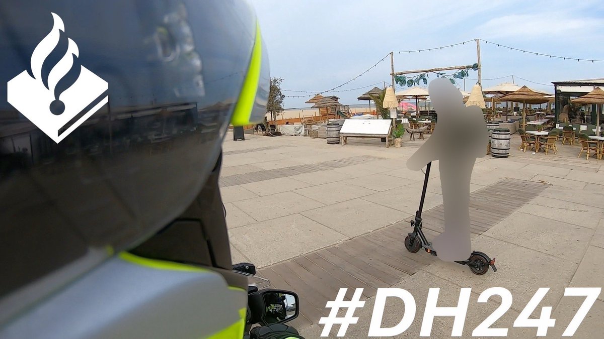 Onze motorrijder mocht een dienst meedraaien in Den Haag. Tijdens die surveillance werd een berijder van een verboden elektrische step gespot op de boulevard. Landelijk protocol is eerste keer een bekeuring, de 2e x met beslag. Het was de eerste x. Lopend verder met step. ^RK