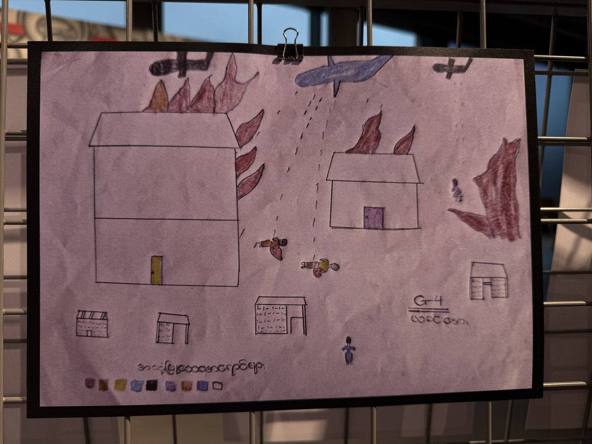 Samuel Bickett (@samuelbickett) on Twitter photo Heartbreaking art drawn by young children amidst the civil war in Myanmar and displayed today at <a href="/OsloFF/">Oslo Freedom Forum (OFF)</a> Heartbreaking art drawn by young children amidst the civil war in Myanmar and displayed today at <a href="/OsloFF/">Oslo Freedom Forum (OFF)</a>