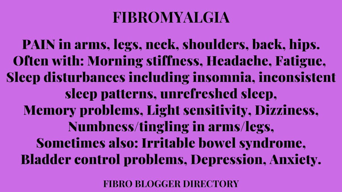 Fibromyalgia Symptoms
May is #Fibromyalgia Awareness Month
#Fibro #Fibromyalgia #FibromyalgiaAwareness #FibromyalgiaAwarenessMonth
