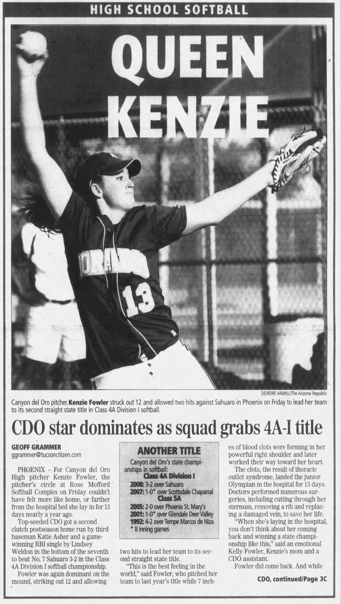 Geoff Grammer (@geoffgrammer) on Twitter photo By no means have I covered a ton of softball, but it's cool to be watching the #WCWS Super Regionals on ESPN2 and realizing the best player I've ever been lucky enough to cover in person, <a href="/KenzieFowler19/">Kenzie Fowler Quinn</a> (when she was in HS), is on the call.
And she's really good at this, too. By no means have I covered a ton of softball, but it's cool to be watching the #WCWS Super Regionals on ESPN2 and realizing the best player I've ever been lucky enough to cover in person, <a href="/KenzieFowler19/">Kenzie Fowler Quinn</a> (when she was in HS), is on the call.
And she's really good at this, too.
