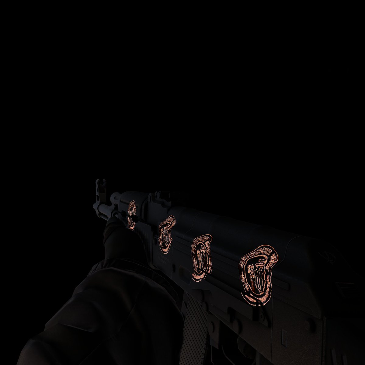 They do shine in the dark for sure but no map has this level of darkness , no edits