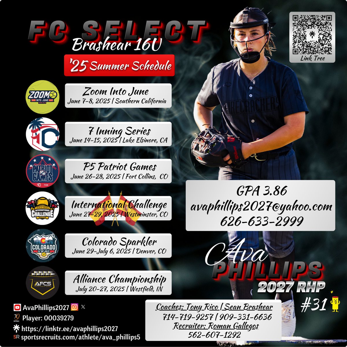 AvaPhillips2027's tweet image. Summer is here. Time for full speed travel ball 🥎☀️

Watch our amazing team compete this summer!!

#playwithpassion #leaveitallonthefield
#jeremiah2911 ✝️ #Godsplan #playwithhonor #fcsoftball #fcsoftballinc #softballiq #softballpitcher #classof2027 #softballjourney #pitcher…