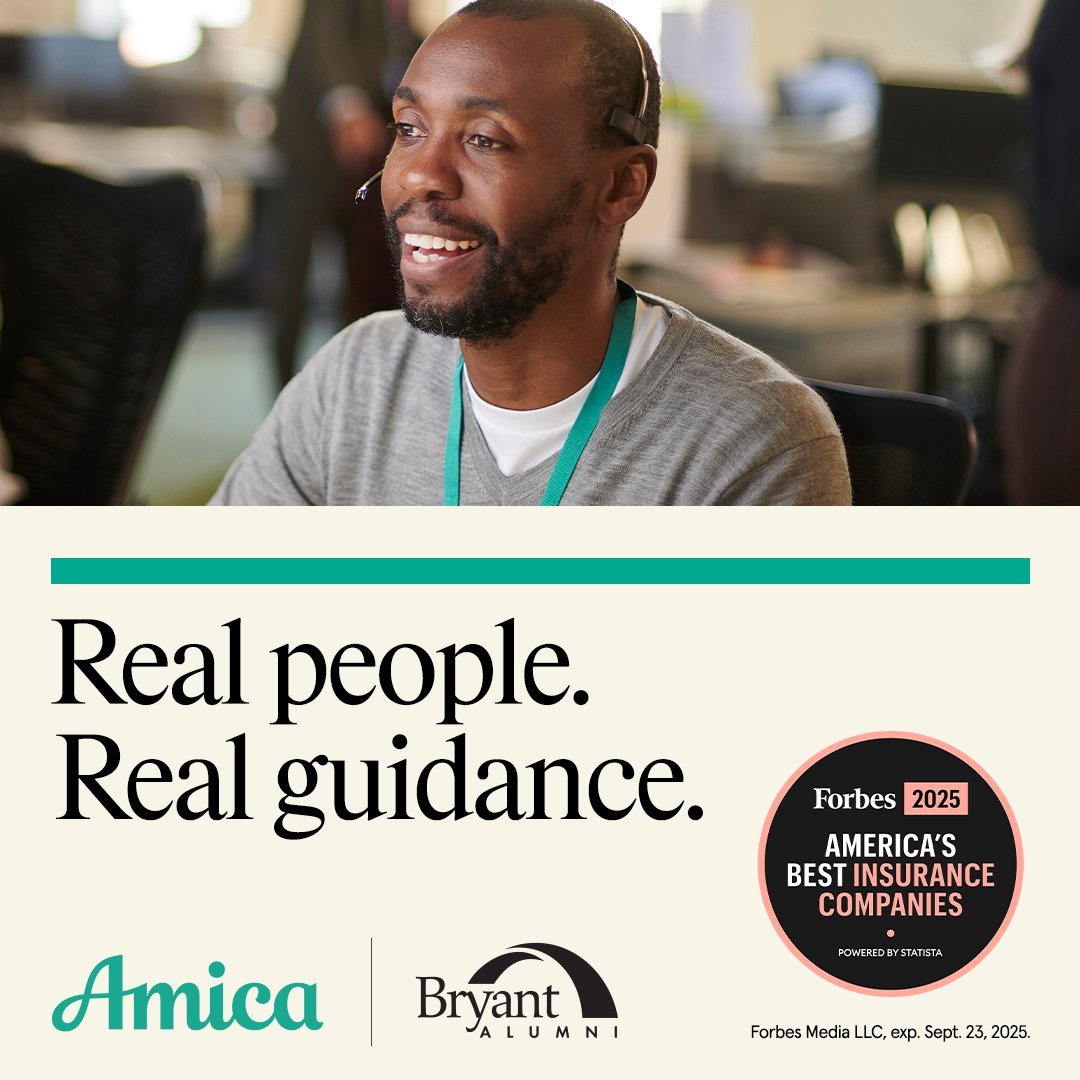 Bryant University Alumni (@bryantalumni) on Twitter photo .<a href="/Amica/">Amica Insurance</a> has been providing world-class coverage to <a href="/BryantUniv/">Bryant University</a> alumni for more than 20 years. Discover the Amica difference for yourself. Learn more: amica.com/?utm_source=fb…. .<a href="/Amica/">Amica Insurance</a> has been providing world-class coverage to <a href="/BryantUniv/">Bryant University</a> alumni for more than 20 years. Discover the Amica difference for yourself. Learn more: amica.com/?utm_source=fb….
