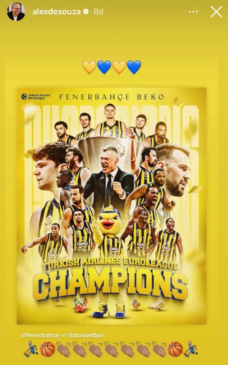 Alex de Souza'dan, Fenerbahçe Beko paylaşımı.