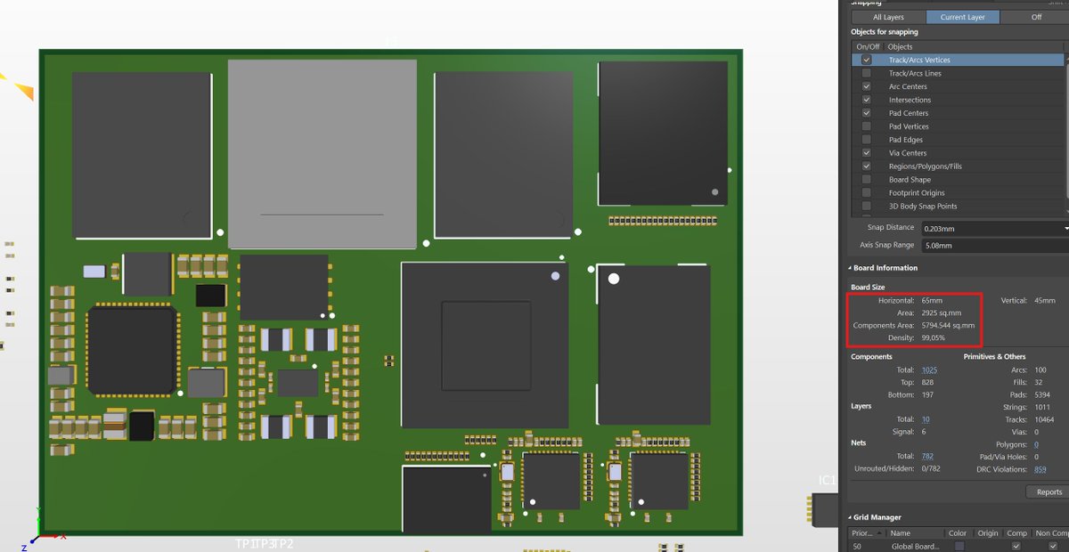 it looks tight a bit :)

Altium shows 99% density!