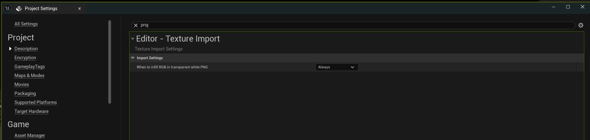 ko_yuki_lo's tweet image. #UEStudy
PNGテクスチャをインポートする際は、この設定を弄ると、テクスチャの白い縁がなくなる！
FilterをNearestにしたら治るのですが、アンチエイリアスを失うぞ！UMG上でテクスチャをアニメーションさせたら、特に回転、カクカクとピクセルが動いてしまう。