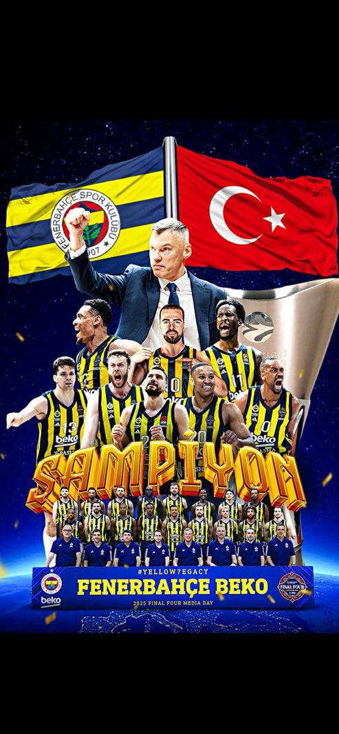 Teşekkürler Fenerbahçe . Avrupa’nın en büyüğü ! Gururluyuz ! 🫶💛💙🇹🇷#FenerbahceBeko #finalfour2025
#DemokrasiTutsak