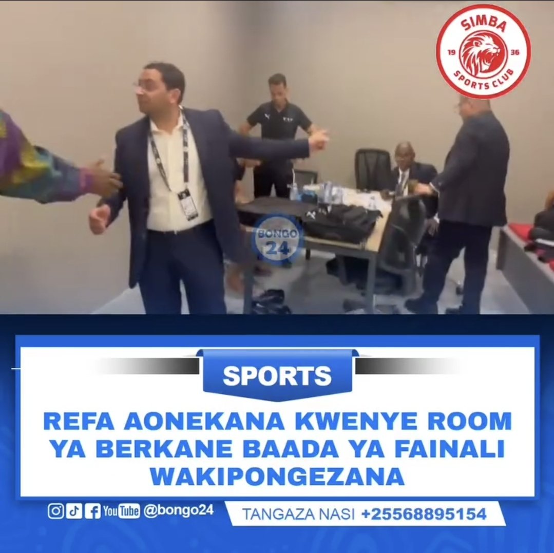 Mpira wa Africa aiseeee!!

Haya anagalia Refa aliyechezesha Finali ya Simba Sc Na Berkane.

Amekutwa kwenye chumba cha Berkane

Video kwa Comments 👇
