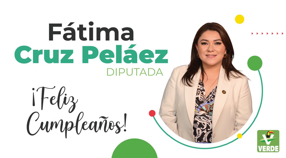 Partido Verde (@partidoverdemex) on Twitter photo ¿Ya felicitaron a nuestra Diputada <a href="/dipfatimacruz/">Fatima Cruz</a>?
¡Feliz cumpleaños Fatima! 👏👏
Que venga un año lleno de trabajo y lucha por un México más Verde.
#SomosVerdes ¿Ya felicitaron a nuestra Diputada <a href="/dipfatimacruz/">Fatima Cruz</a>?
¡Feliz cumpleaños Fatima! 👏👏
Que venga un año lleno de trabajo y lucha por un México más Verde.
#SomosVerdes