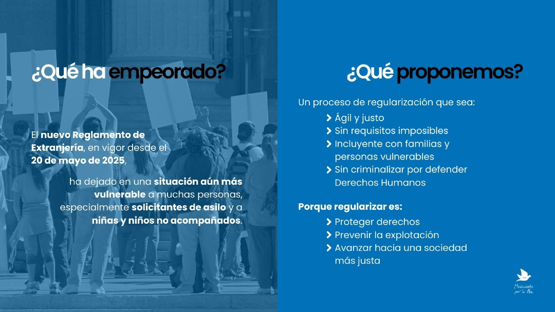 MovimientoxlPaz's tweet photo. El avance para la #RegularizaciónYa es un paso esencial por los derechos de miles de personas migradas en España
Para más información, visita: https://t.co/XC8dXtfOlv

 #DerechosHumanos #JusticiaSocial #SinNosotrasNoHabráPaz #MPDL https://t.co/DkrSkLIdBT