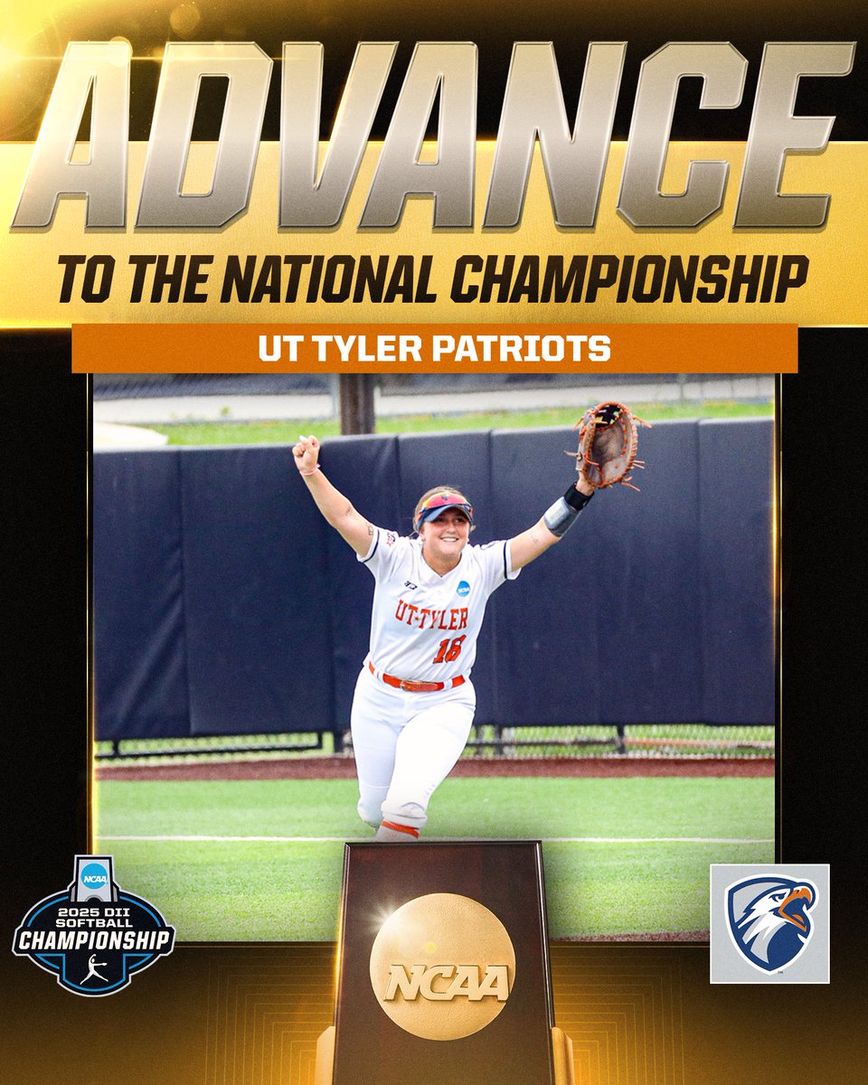 NCAA Division II (@ncaadii) on Twitter photo 𝐓𝐢𝐭𝐥𝐞 𝐃𝐞𝐟𝐞𝐧𝐬𝐞 𝐢𝐬 𝐎𝐍🏆
For the first time since 1998, a defending Champion returns to the #D2SB Championship Series!
The <a href="/uttylerpatriots/">UT Tyler Patriots</a> will look to repeat as Champions when the Best-of-Three series gets underway on Tuesday, May 27 at 6 p.m. ET
🥎: 𝐓𝐢𝐭𝐥𝐞 𝐃𝐞𝐟𝐞𝐧𝐬𝐞 𝐢𝐬 𝐎𝐍🏆
For the first time since 1998, a defending Champion returns to the #D2SB Championship Series!
The <a href="/uttylerpatriots/">UT Tyler Patriots</a> will look to repeat as Champions when the Best-of-Three series gets underway on Tuesday, May 27 at 6 p.m. ET
🥎:
