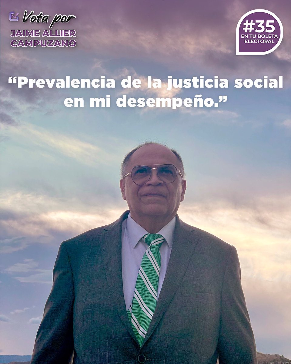 ⚖️ Durante 35 años dentro del Poder Judicial Federal he trabajado con un principio claro:

🤝🏻 LA JUSTICIA SOCIAL DEBE PREVALECER SIEMPRE.
🇲🇽 He dedicado mi vida profesional a defender los derechos de los grupos vulnerables, con honestidad, experiencia y compromiso.

⚖️Ahora,