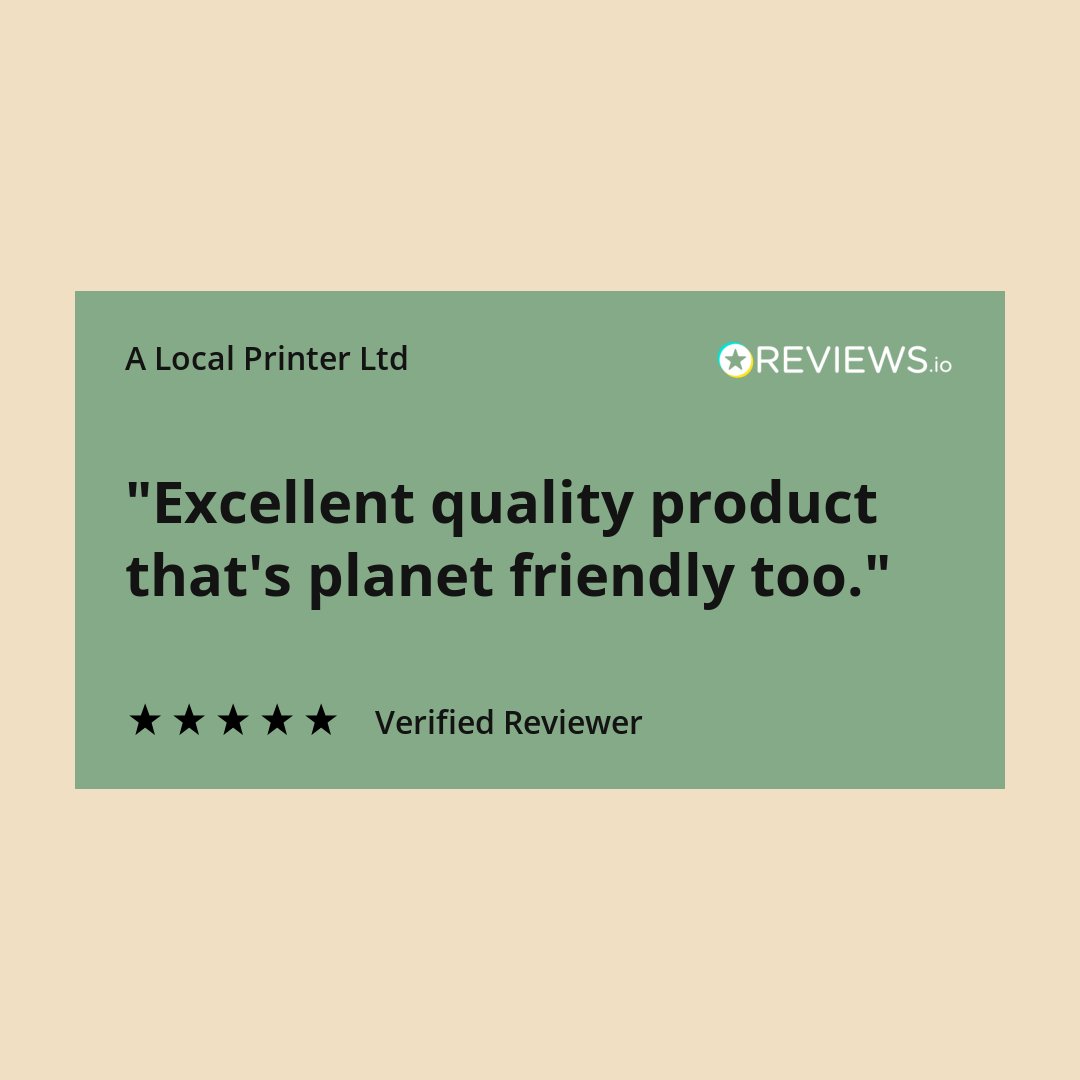 Customer appreciation is the best validation that we can get and it makes us very happy when customers leave us a review. Our eco credentials mean everything to us - and our customers 😁 Follow the link for much more information about our green printing.
alocalprinter.co.uk/eco-printing