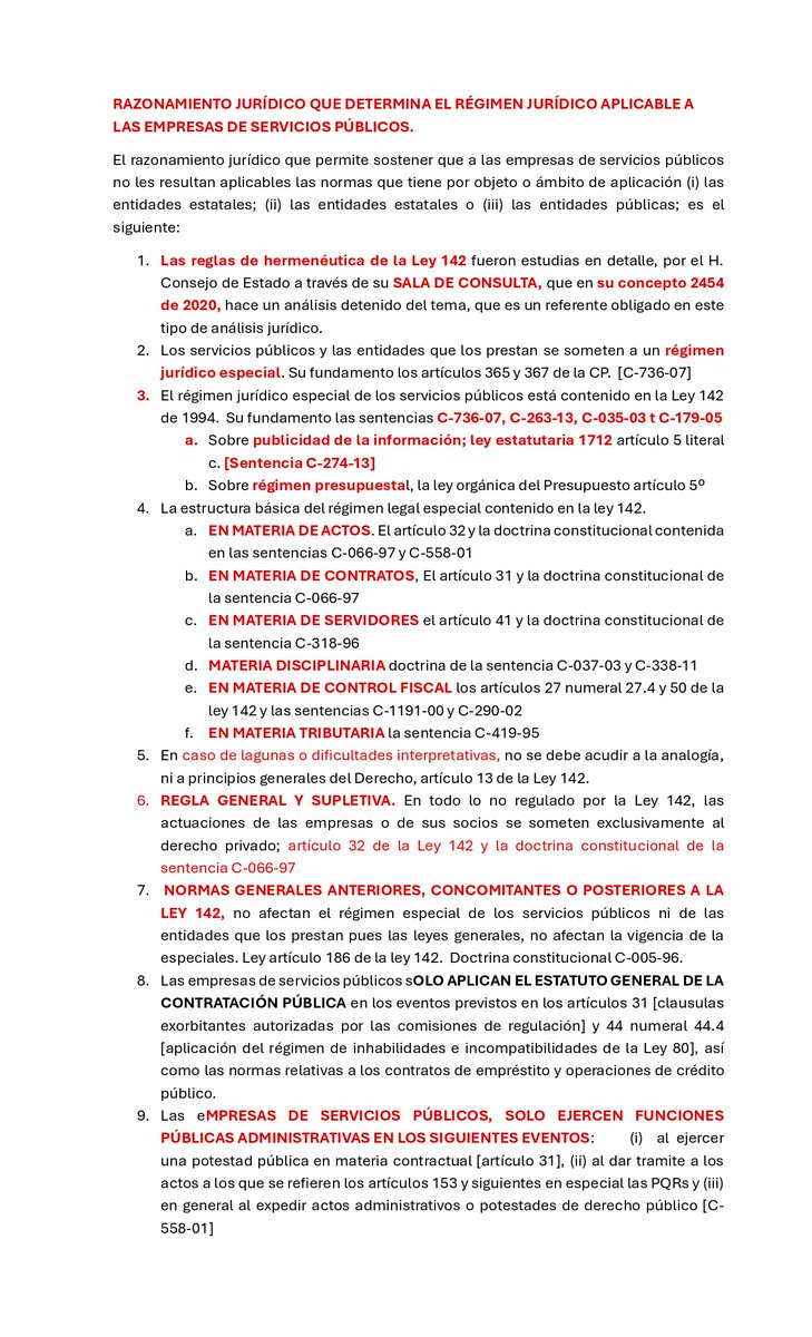 carlosateho's tweet photo. PARA LEERLA, ESTUDIARLA Y MANTENERLA A LA MANO. Jefes jurídicos, abogados especializados en servicios públicos, estudiantes del área y ciudadanos en general, que deban hacer un análisis riguroso del régimen jurídico aplicable a los servicios públicos, lo mejor es que tengan muy en cuenta este resumen detallado del tema.