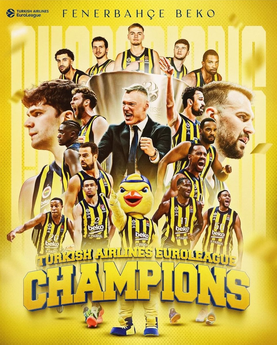 Avrupa Şampiyonu Fenerbahçe Beko’yu yürekten tebrik ediyorum.
Ülkemize ve milletimize büyük bir gurur yaşatan bu tarihi başarıda emeği geçen tüm sporcuları, teknik heyeti ve camiayı kutluyorum.
Nice zaferlere!