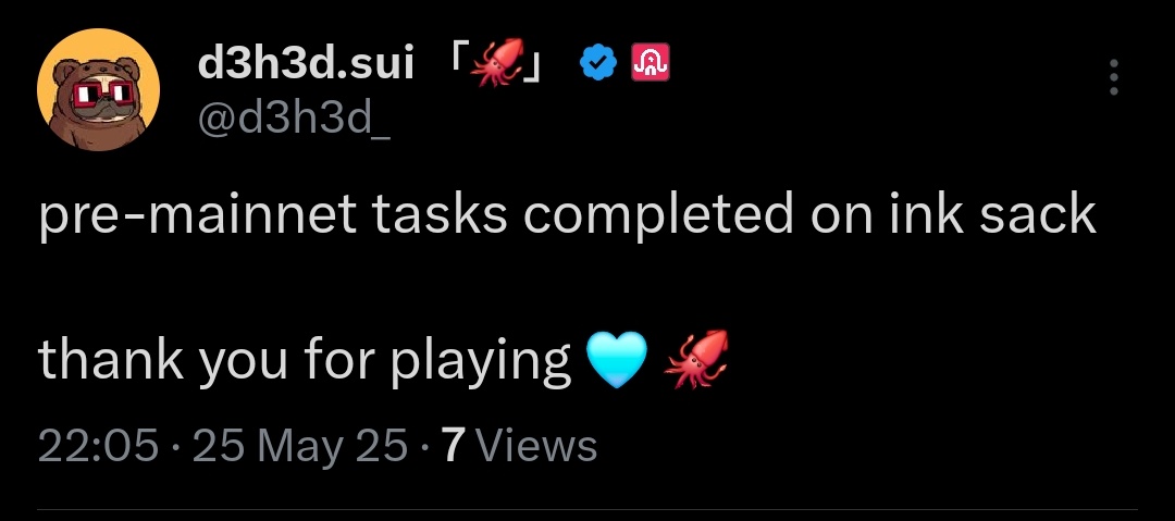 $IKA Pre-Mainnet Task Completed Done 🔥🔥 So TGE Very Soon❤️❤️

We love $IKA And We Believe $SUI

<a href="/ikadotxyz/">Ika「🦑」</a>  <a href="/d3h3d_/">d3h3d.sui 「🦑」</a>  <a href="/GiveRep/">GiveRep</a>