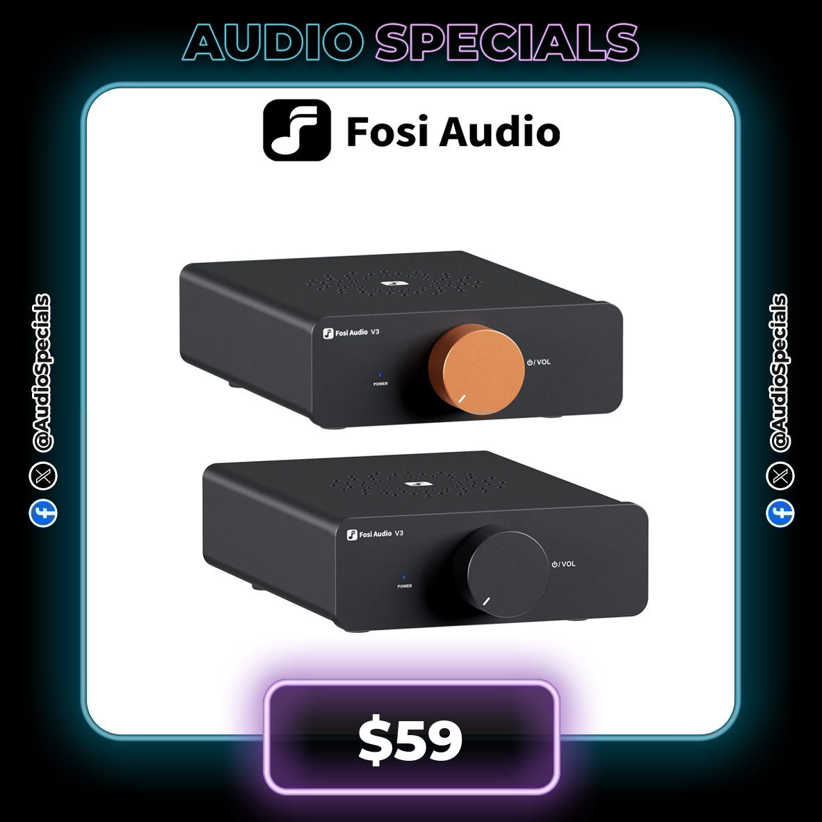 audiospecials's tweet image. POWER UP YOUR SPEAKERS! 💪🔊

🔊 Fosi Audio Class D Amp 300W TPA3255
💵 $59

🔗 s.click.aliexpress.com/e/_okWFQSP

#HomeAudio #ClassDAmp #HiFiSound